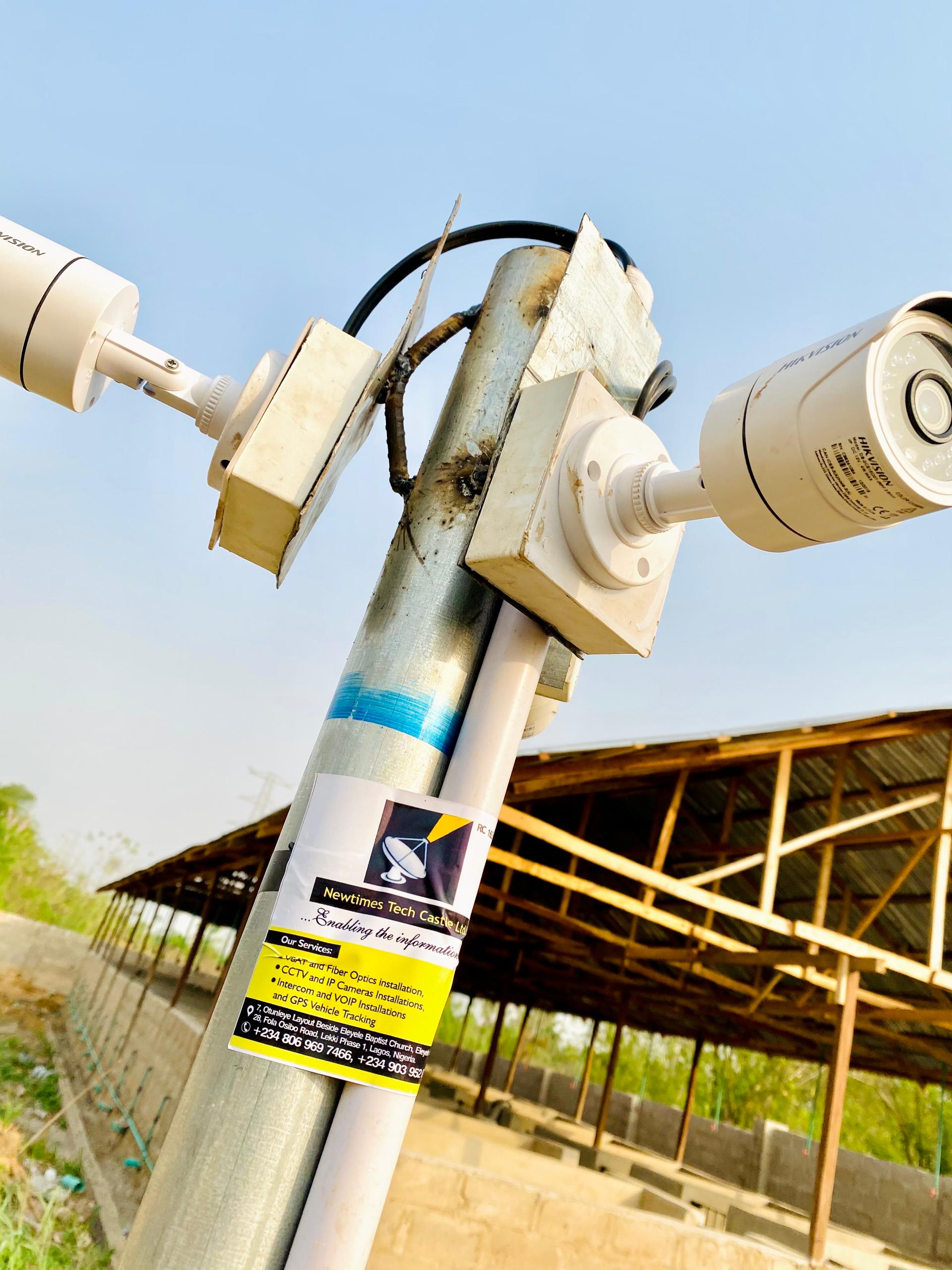 Outdoor CCTV camera installation